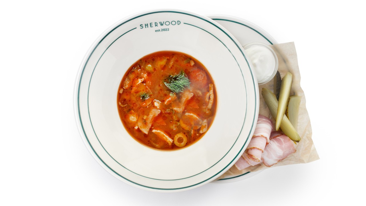 Солянка с копченной сметаной